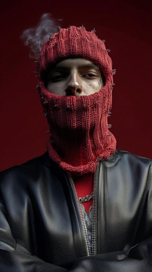 Red Masked Urban Portrait - Related Ghetto Wallpapers wallpaper