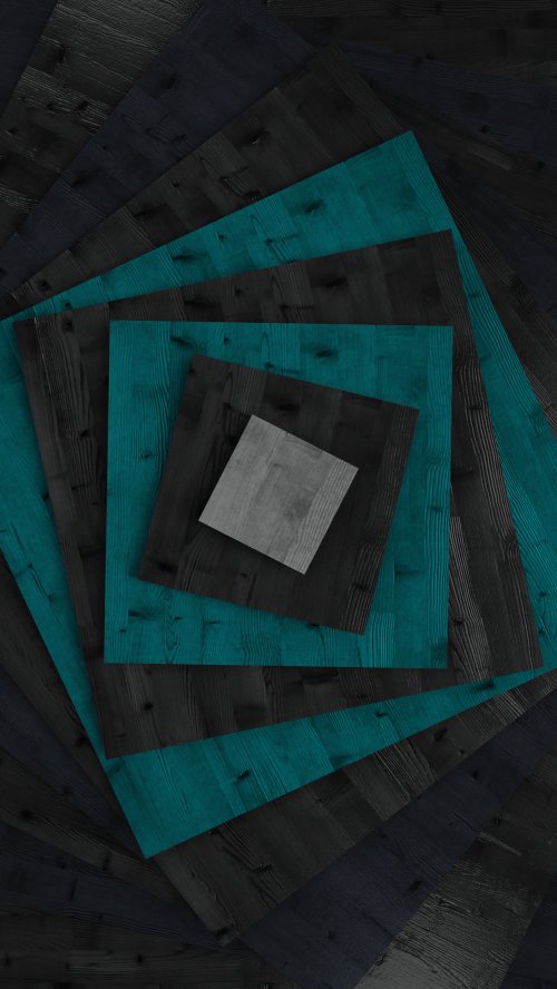 Teal and Black Squares - geometric Wallpaper