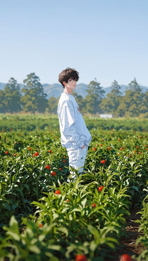 Anime Boy in Field - Related Ghetto Wallpapers wallpaper