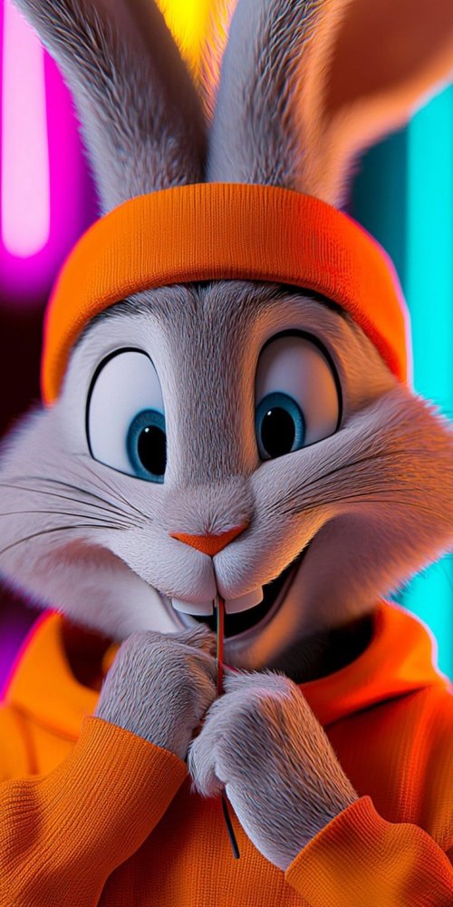 Neon Orange Bunny Portrait - Related Ghetto Wallpapers wallpaper