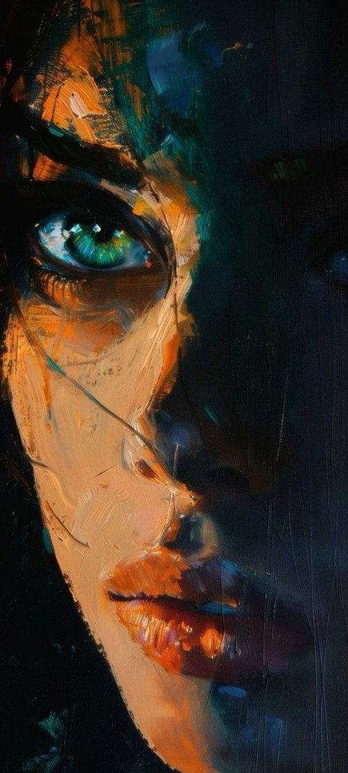 Abstract Oil Painted Portrait