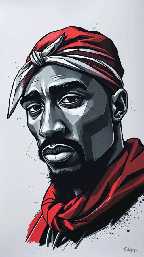 2Pac Portrait Art