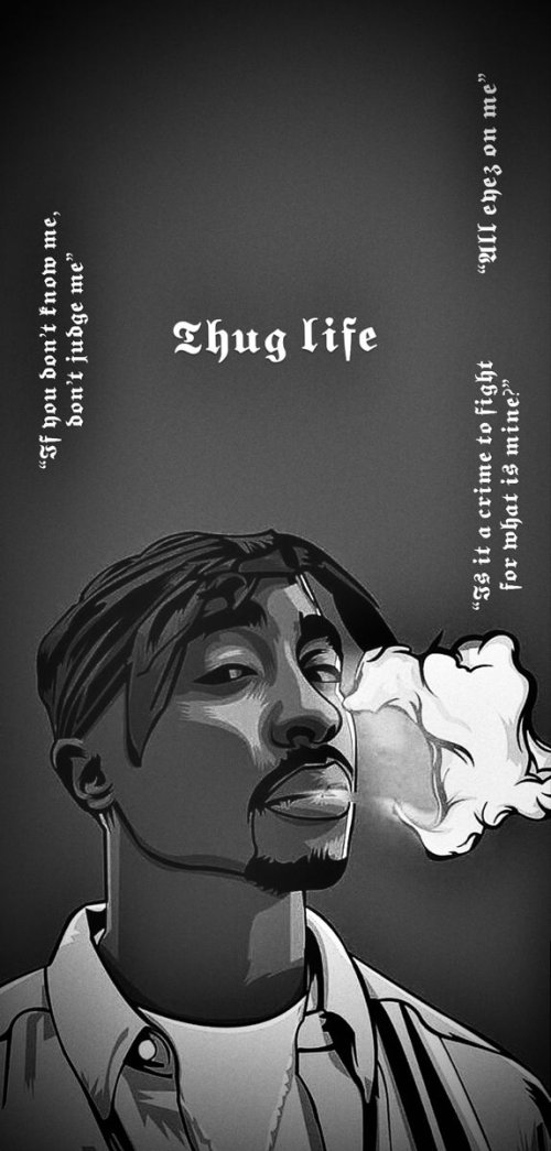 2Pac Thug Life Portrait - Related Ghetto Wallpapers wallpaper