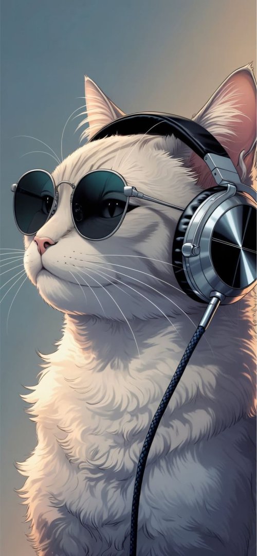 Cool Cat With Headphones - cat Wallpaper