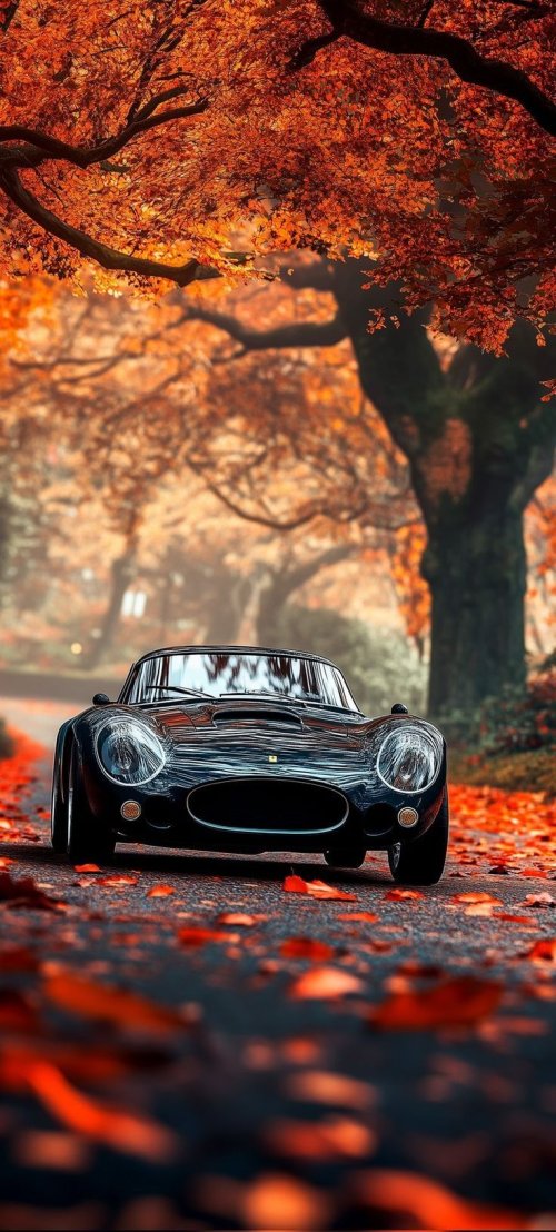 Ferrari in Autumn Forest - Related Ghetto Wallpapers wallpaper