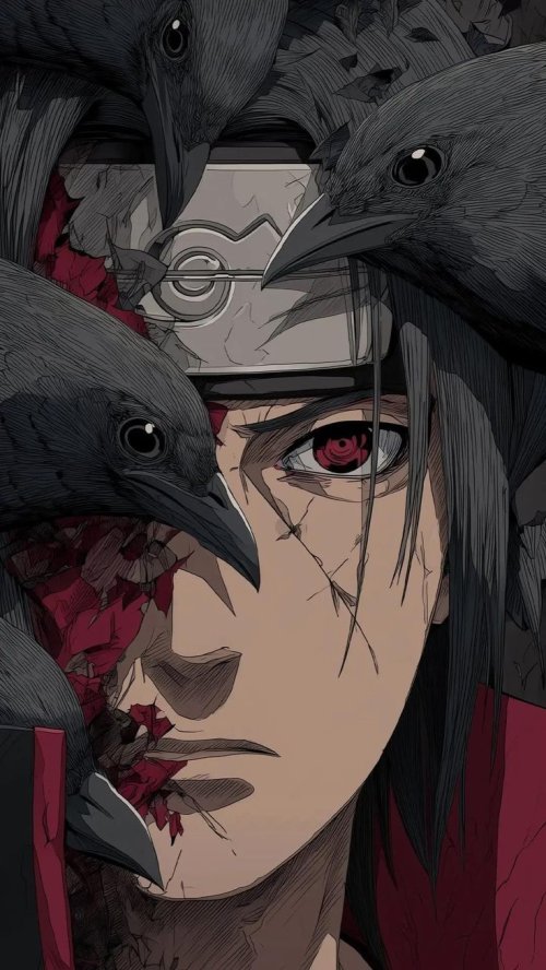 Itachi Uchiha Crow Wallpaper