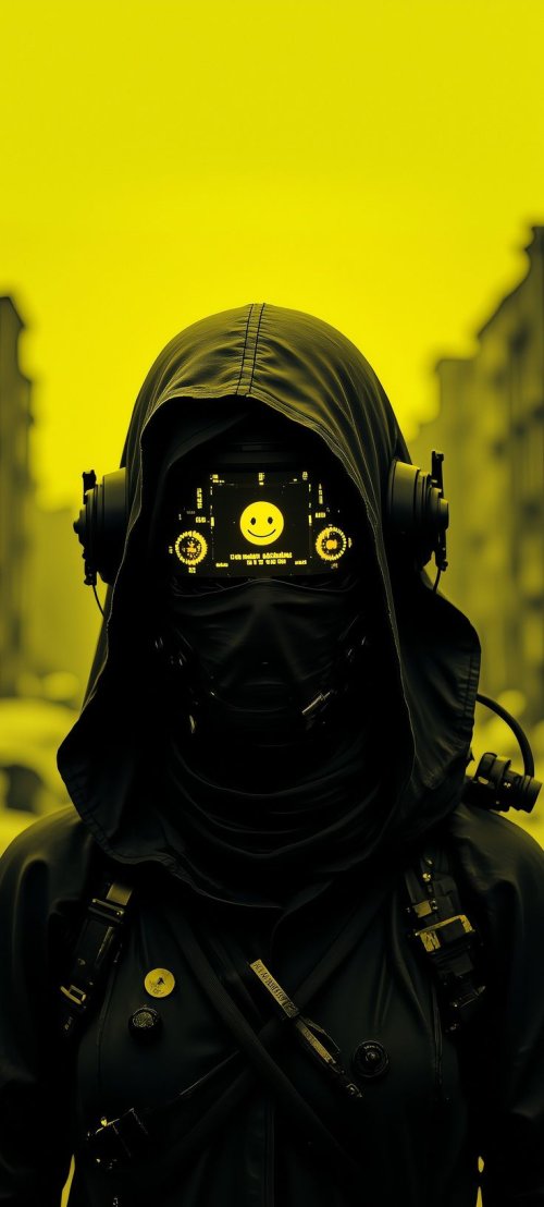 Cyberpunk Smiley Masked Hacker