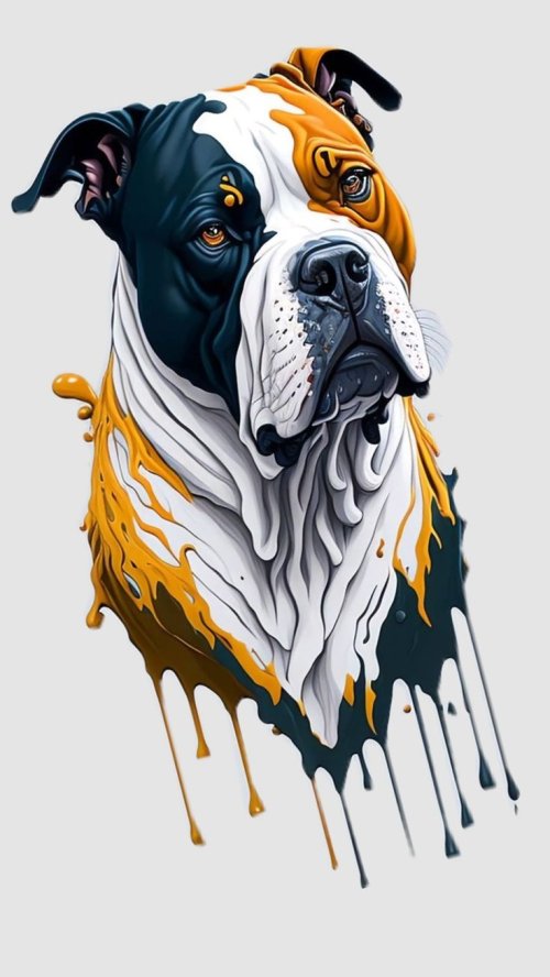 Dripping Paint Pitbull Portrait - Related Ghetto Wallpapers wallpaper