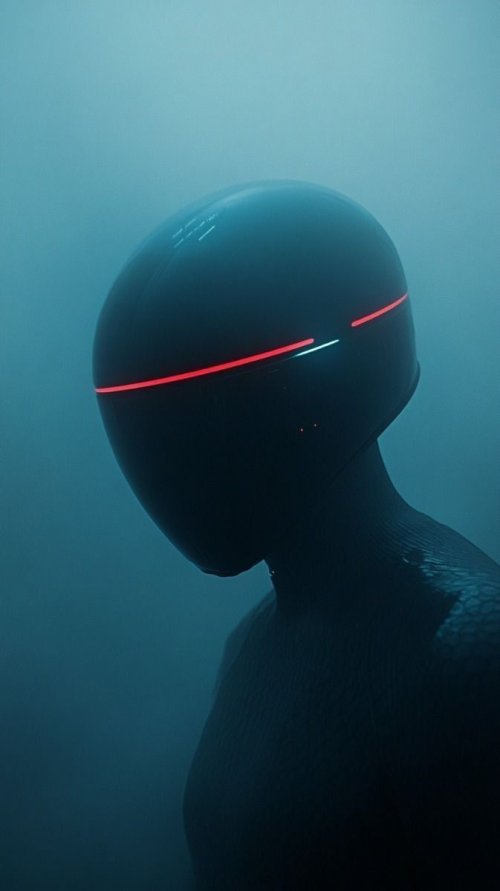 Futuristic Neon Robot Head - Related Ghetto Wallpapers wallpaper