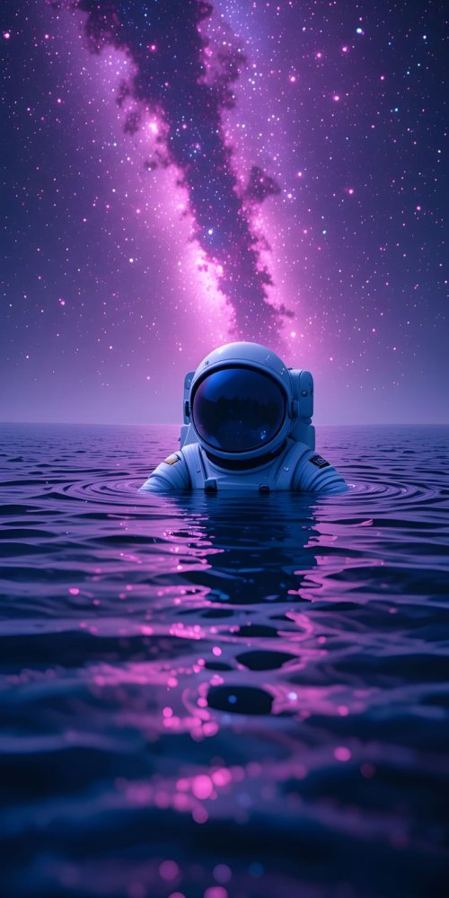 Astronaut in Purple Ocean - Related Darkify wallpaper