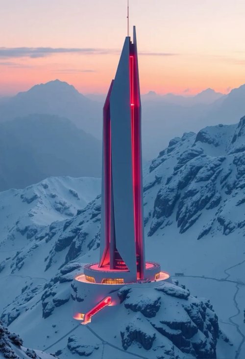 Futuristic Mountain Tower - Related Ghetto Wallpapers wallpaper