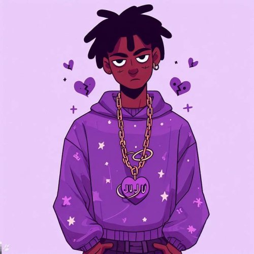 Sad Purple Boy Illustration