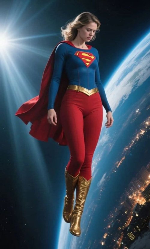 Supergirl Floating Above Earth - Related Ghetto Wallpapers wallpaper