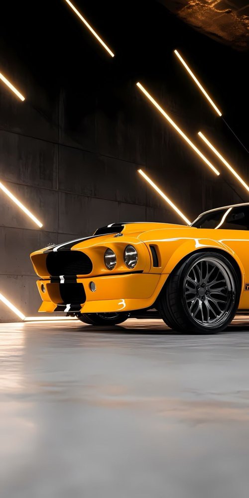 Yellow Muscle Car Neon - Related Ghetto Wallpapers wallpaper