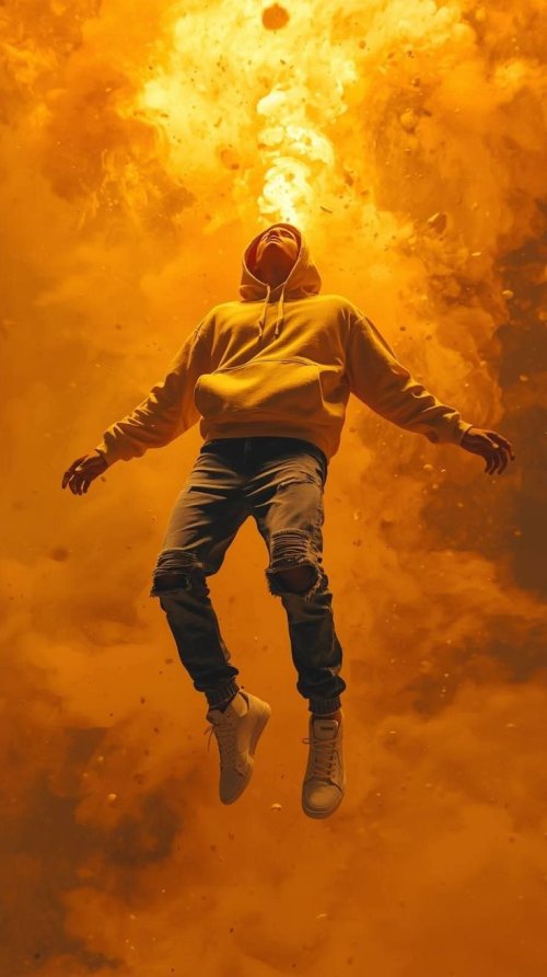 Floating Man Golden Explosion - Related Ghetto Wallpapers wallpaper