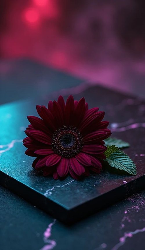 Dark Neon Flower Bloom - neon Wallpaper