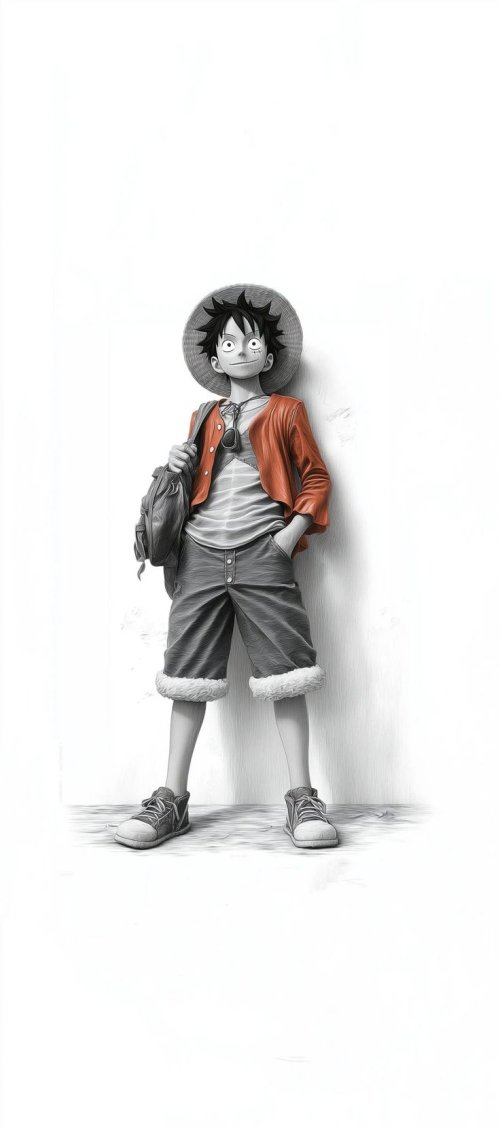Luffy Casual Sketch Wallpaper