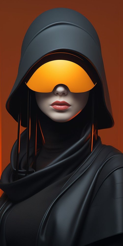 Futuristic Cyberpunk Hooded Portrait
