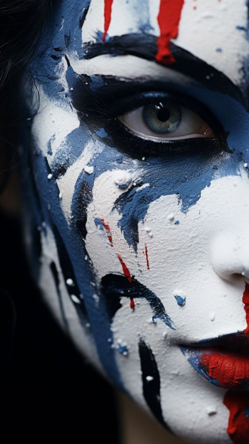 Abstract Painted Face Portrait