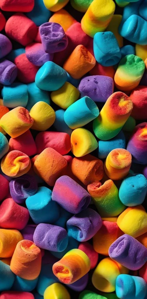 Colorful Rainbow Marshmallow Treats - food Wallpaper