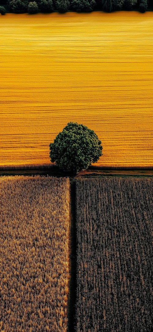 Lone Tree Golden Field - Related Ghetto Wallpapers wallpaper