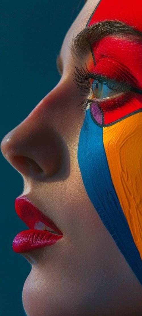 Colorful Abstract Face Paint