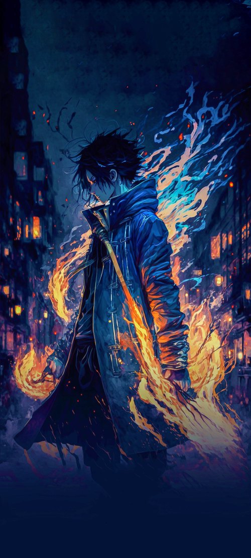 Anime Boy With Fire - Related Ghetto Wallpapers wallpaper