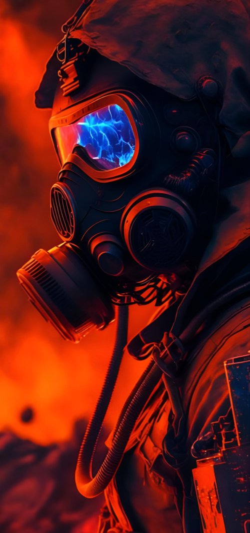 Neon Gas Mask Soldier - Related Ghetto Wallpapers wallpaper