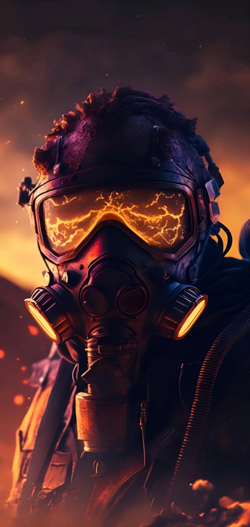 Glowing Neon Gas Mask - Related Ghetto Wallpapers wallpaper
