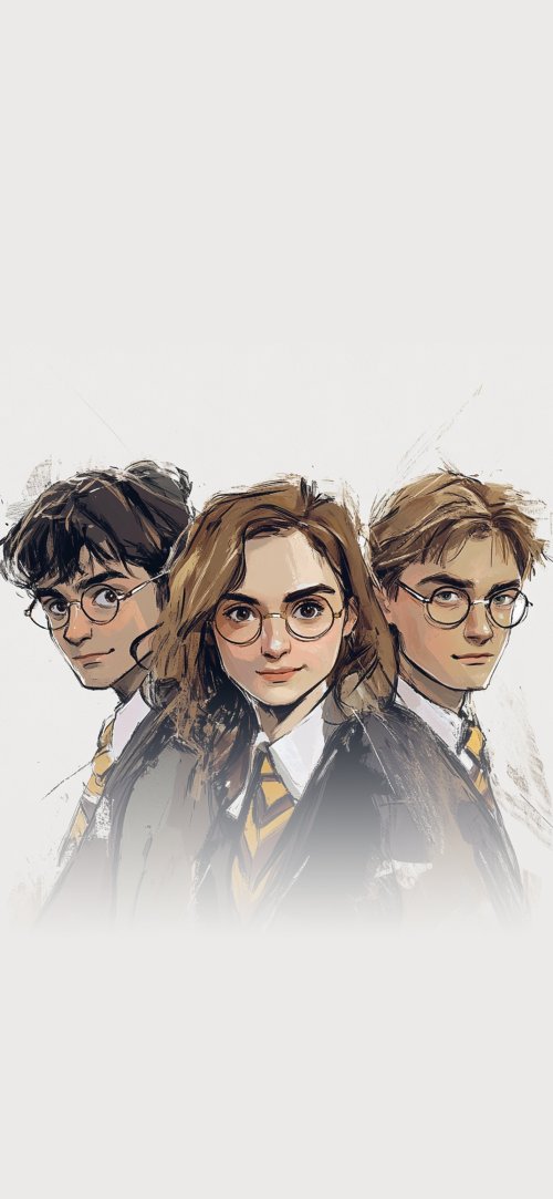 Illustrated Harry Potter Trio