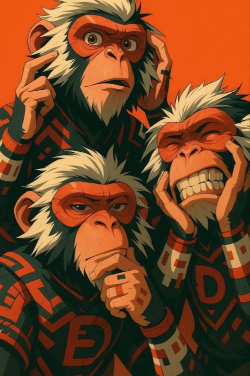 Three Wise Monkeys Art - monkey Wallpaper