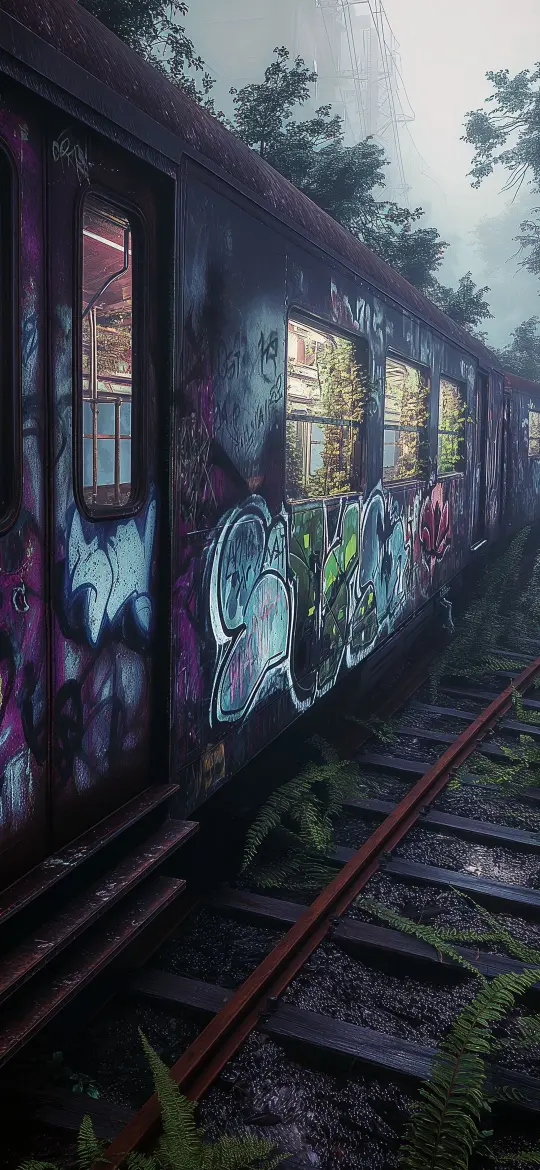 Abandoned Graffiti Train - Related Ghetto Wallpapers wallpaper