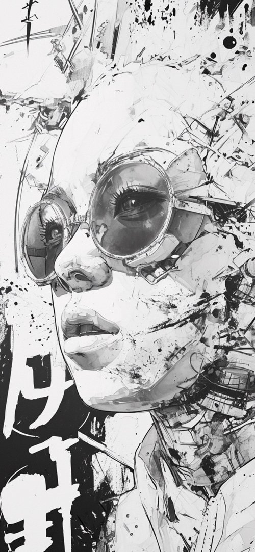 Abstract Portrait in Ink - Related StockWalls wallpaper
