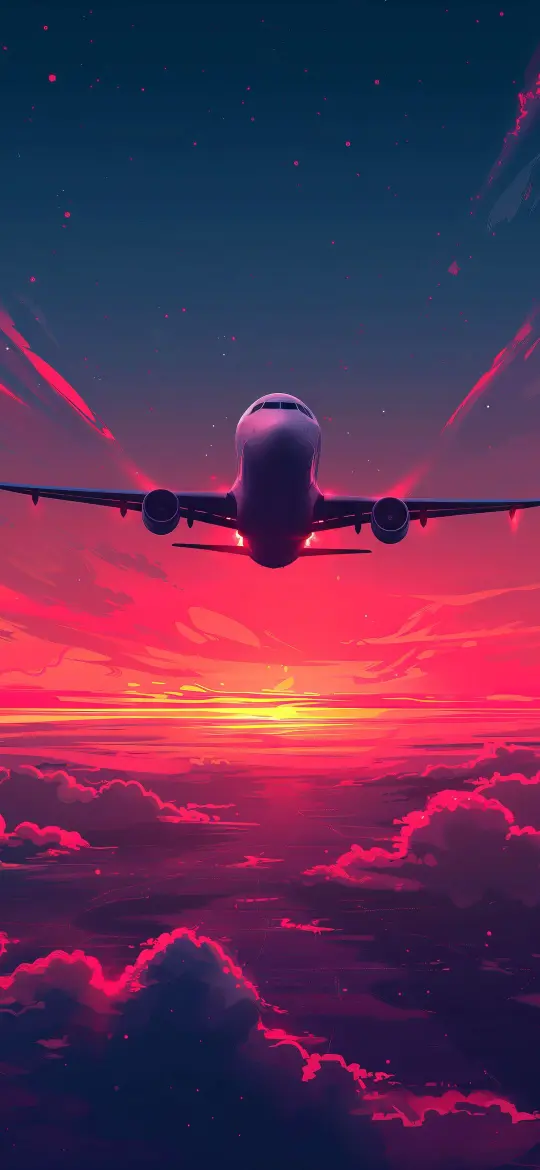 Airplane Sunset Flight