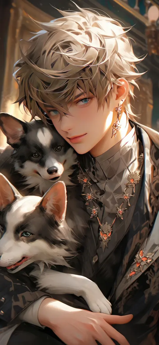 Anime Boy with Dogs - Related Ghetto Wallpapers wallpaper