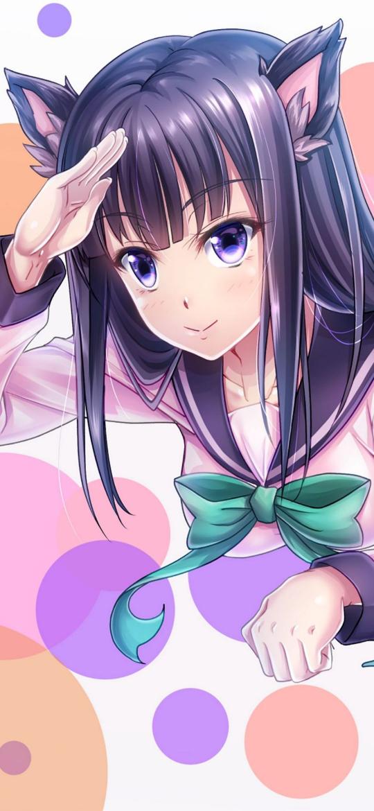 Anime Catgirl Salute - Related Ghetto Wallpapers wallpaper