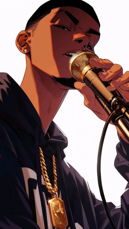 Anime_Style_Rapper_Singing - Related Dope Wallpapers wallpaper
