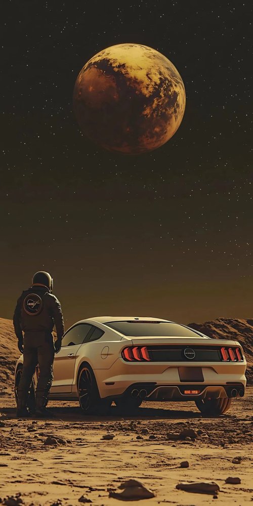 Astronaut and Mustang on Mars - Related Ghetto Wallpapers wallpaper