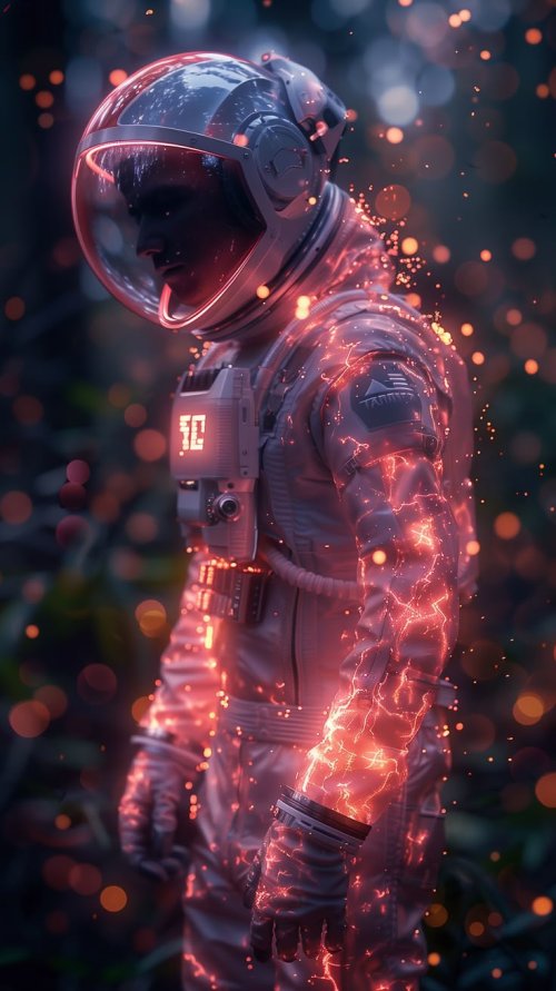 Astronaut in Glowing Forest - Related Anime Wallpapers wallpaper