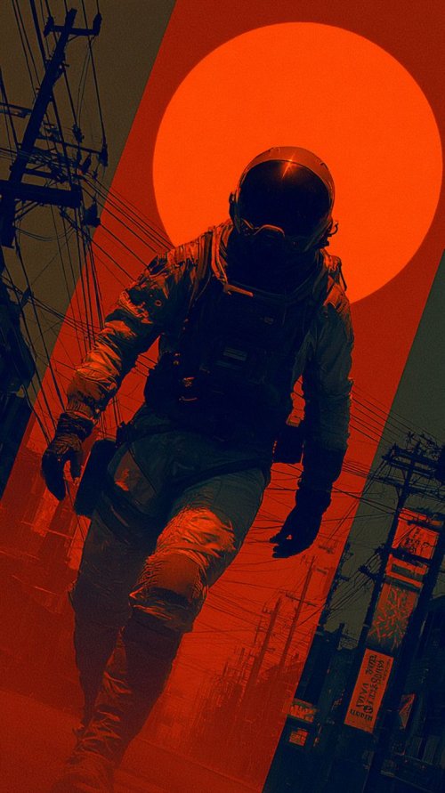 Astronaut in Urban Sunset - Related Ghetto Wallpapers wallpaper