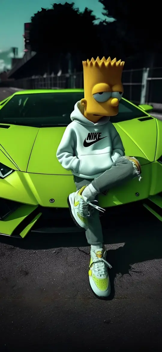 Bart's Lamborghini Lime - Related Ghetto Wallpapers wallpaper