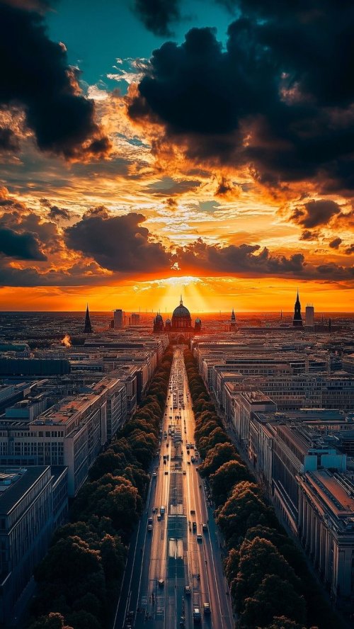 Berlin Sunset Skyline - urban Wallpaper