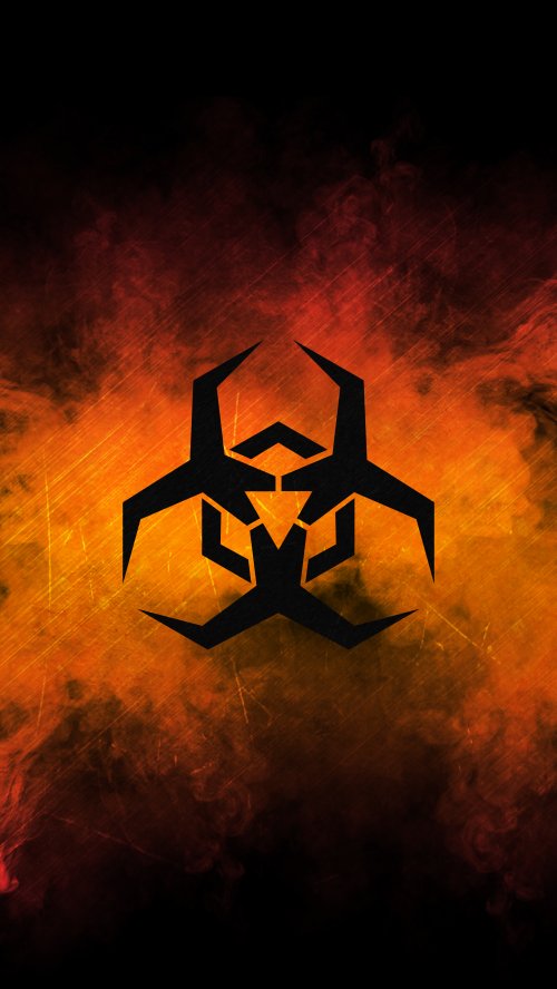 Biohazard Symbol Fire - abstract Wallpaper