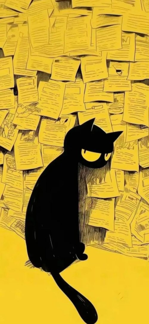 Black Cat Yellow Papers - dope Wallpaper