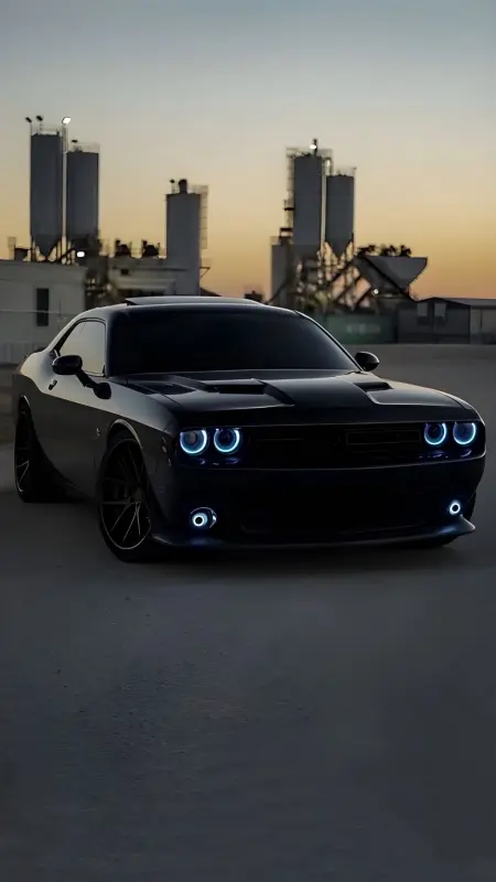 Black Challenger Night Ride - Related 4K Wallpapers wallpaper