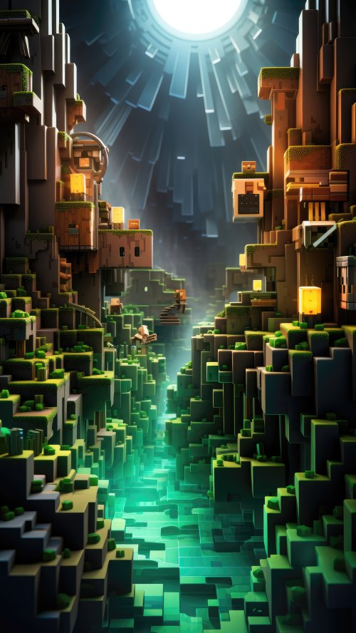 Blocky Digital Landscape