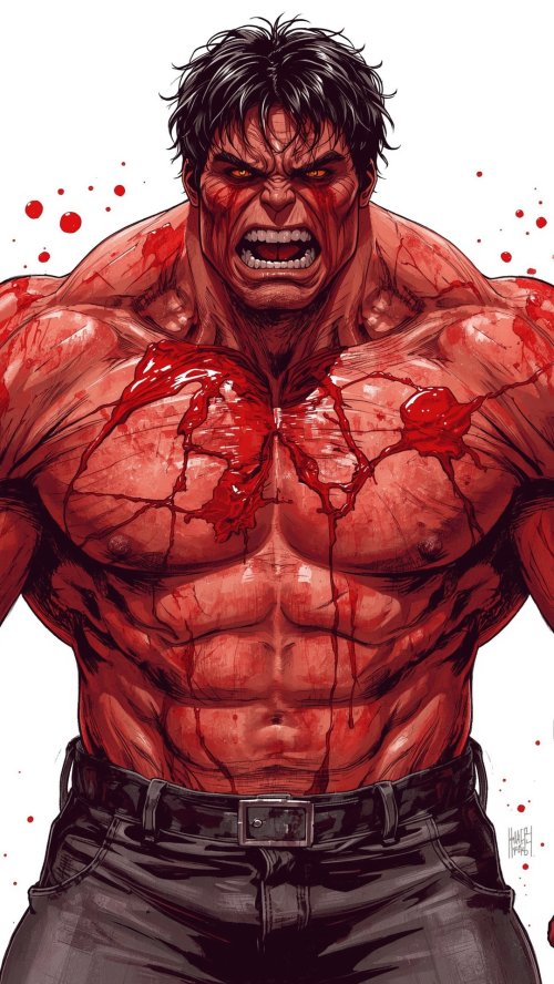 Bloody Red Hulk Rage
