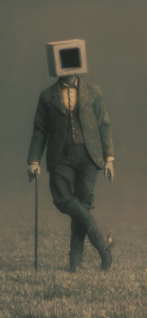 Boxhead Gentleman Portrait - Related Dark Wallpapers wallpaper