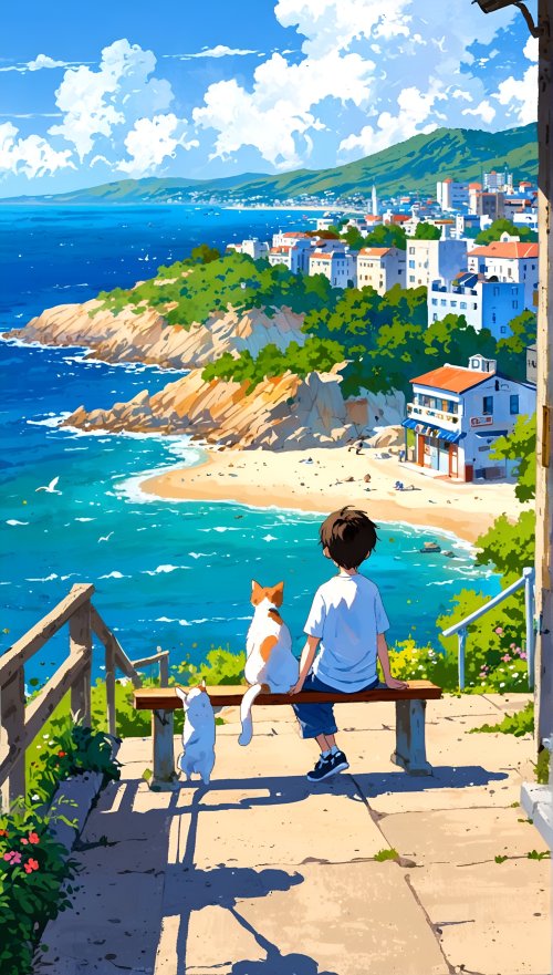 Boy and Cats Beach - Related Ghetto Wallpapers wallpaper