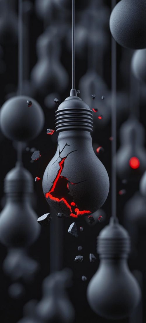 Broken Bulb Red Glow - Related Dark Wallpapers wallpaper